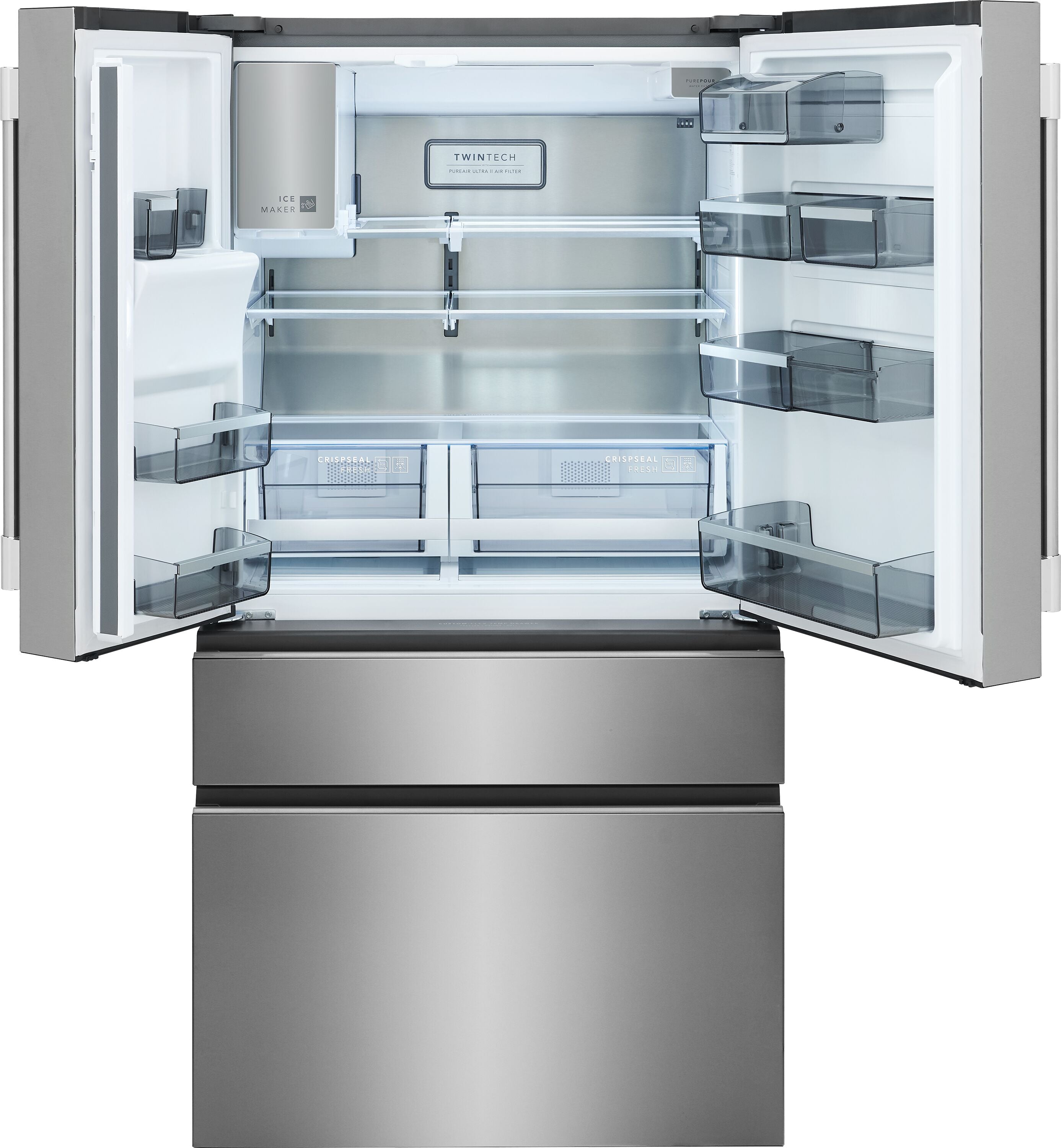 Professional Counter-Depth Professional 21.4-Cu Ft 36-In Wide French Door Refrigerator with Dual Ice Maker ( Smudge Proof Stainless Steel ) ENERGY STAR Certified