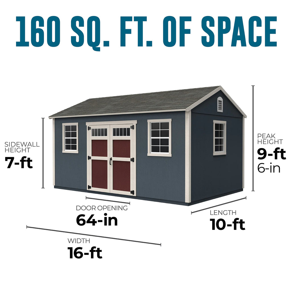 Lancaster 16-Ft X 10-Ft Wood Outdoor Storage Shed (Floor Included)