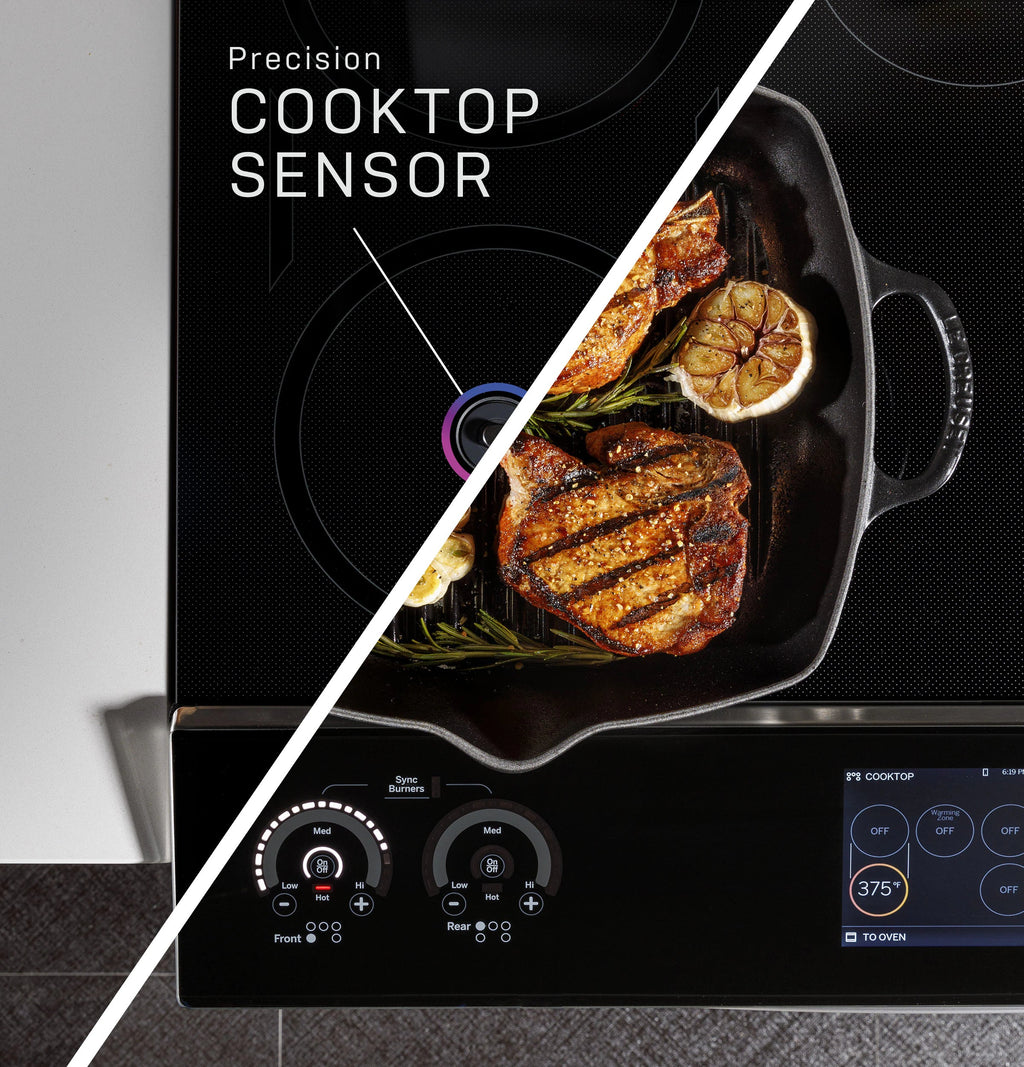 Profile 30-In 5 Burners 5.3-Cu Ft , Air Fry Convection Oven Slide-In Single Induction Ran ( Finrprint Resistant Stainless Steel )