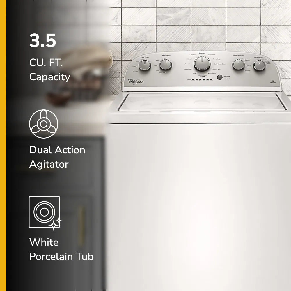 Deep Water Wash High Efficiency Agitator Small ( 3.5-Cu Ft ) Top-Load Washer ( White )