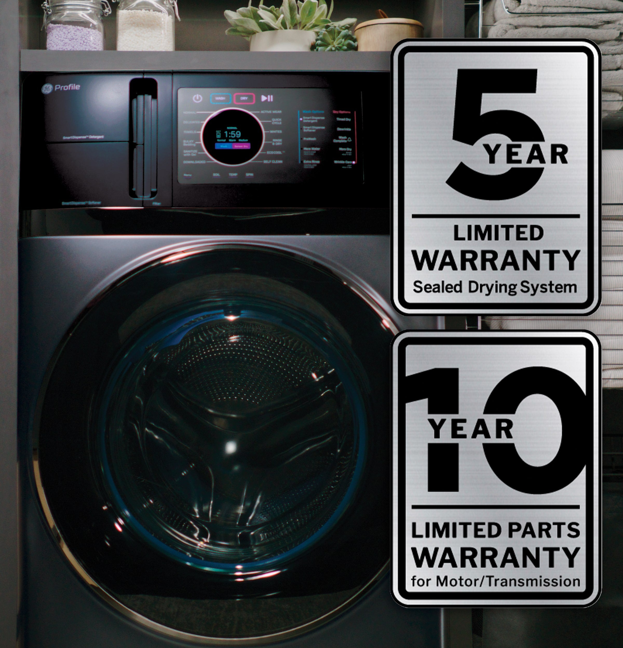 Profile Ultrafast Combo 4.8-Cu Ft Ventless All-In-One Washer Dryer Combo ( Carbon Graphite )