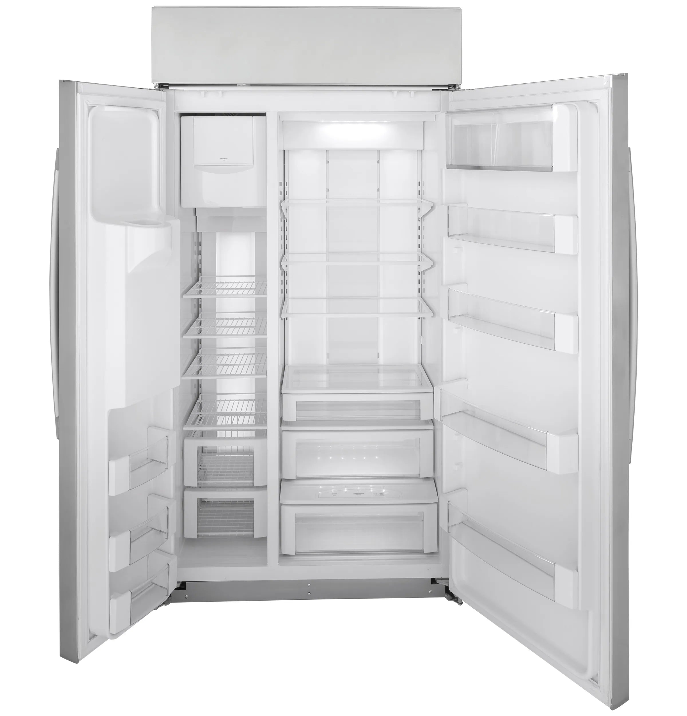 Profile 24.5-Cu Ft Counter-Depth 42-In Wide Side-By-Side Refrirator Built-In Smart Compatible with Ice Maker ,Water and Ice Dispenser ( Stainless Steel )
