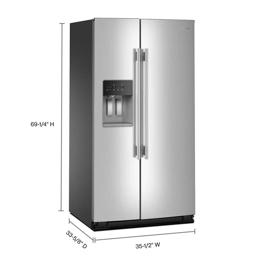 28.7-Cu Ft Standard-Depth 36-In Wide Side-By-Side Refrigerator with Ice Maker ,Water and Ice Dispenser ( Fingerprint Resistant Stainless Steel ) ENERGY STAR Certified