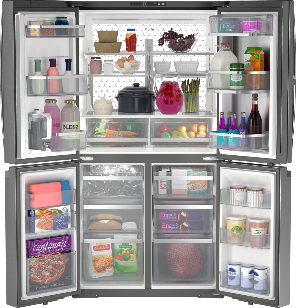 Profile Standard-Depth 28.3-Cu Ft 36-In Wide French Door Refrirator with Ice Maker ( Finrprint-Resistant Stainless Steel ) ENERGY STAR Certified