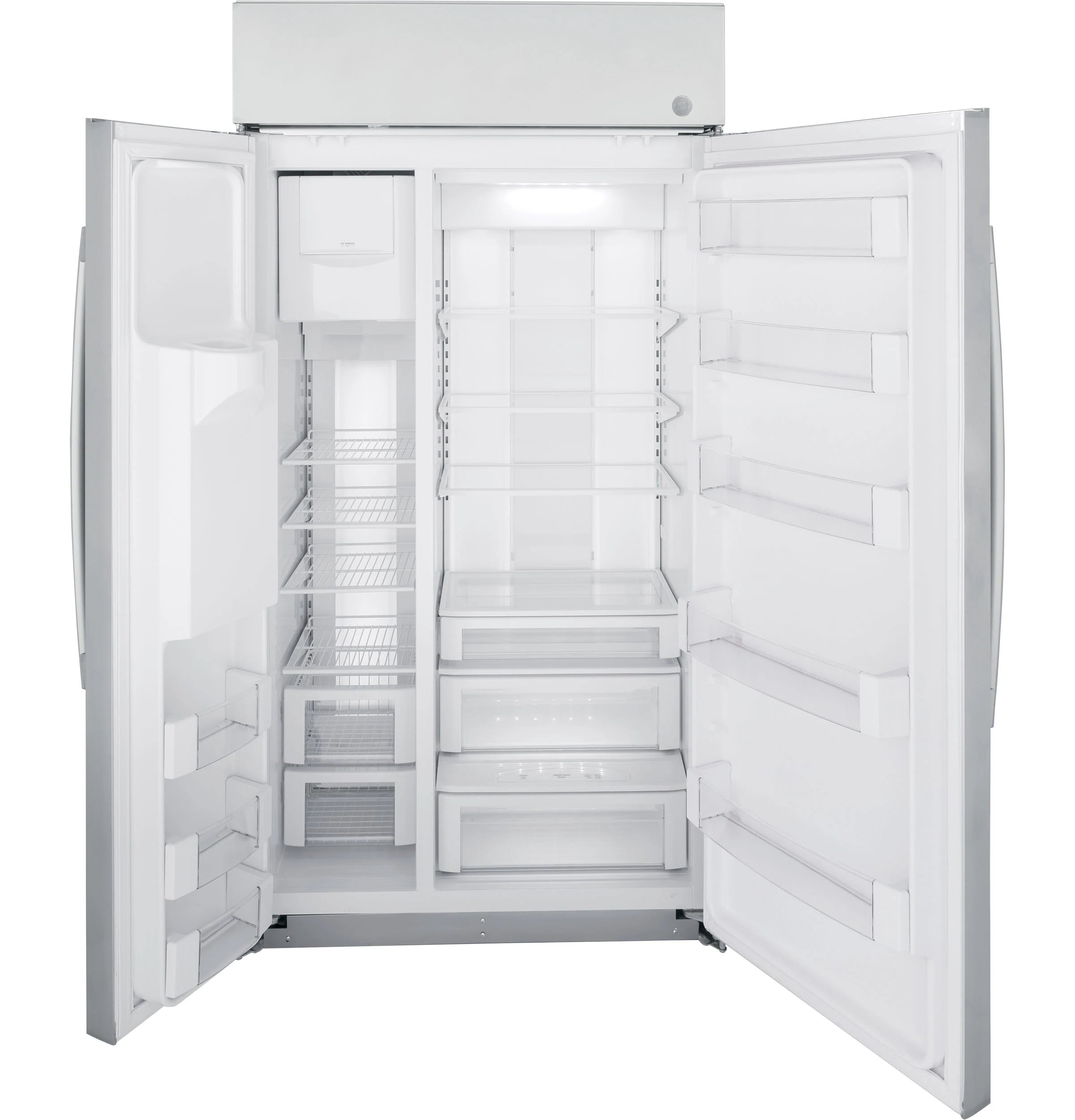 Profile 24.5-Cu Ft Counter-Depth 42-In Wide Side-By-Side Refrirator Built-In Smart Compatible with Ice Maker ,Water and Ice Dispenser ( Stainless Steel )
