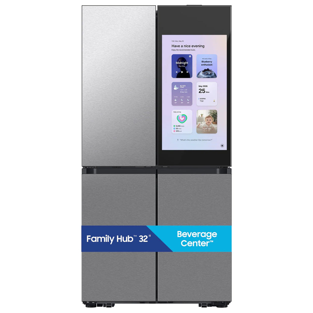 Bespoke AI Standard-Depth Family Hub 32" 29-Cu Ft 36-In Wide French Door Refrigerator with Dual Ice Maker and Door within Door ( Fingerprint Resistant Stainless Steel ) ENERGY STAR Certified
