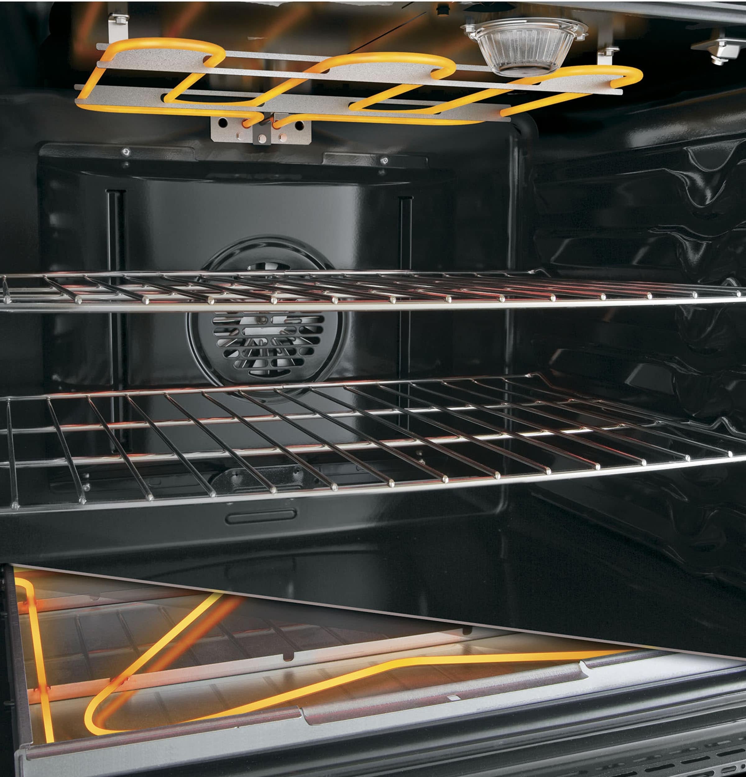 Profile 30-In Glass Top 5 Burners 4.4-Cu Ft / 2.2-Cu Ft Air Fry Convection Oven Slide-In Double Oven Electric Ran ( Finrprint Resistant Stainless Steel )