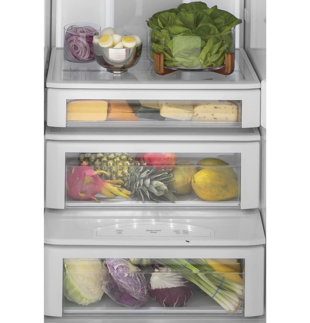 Profile 24.5-Cu Ft Counter-Depth 42-In Wide Side-By-Side Refrirator Built-In Smart Compatible with Ice Maker ,Water and Ice Dispenser ( Stainless Steel )