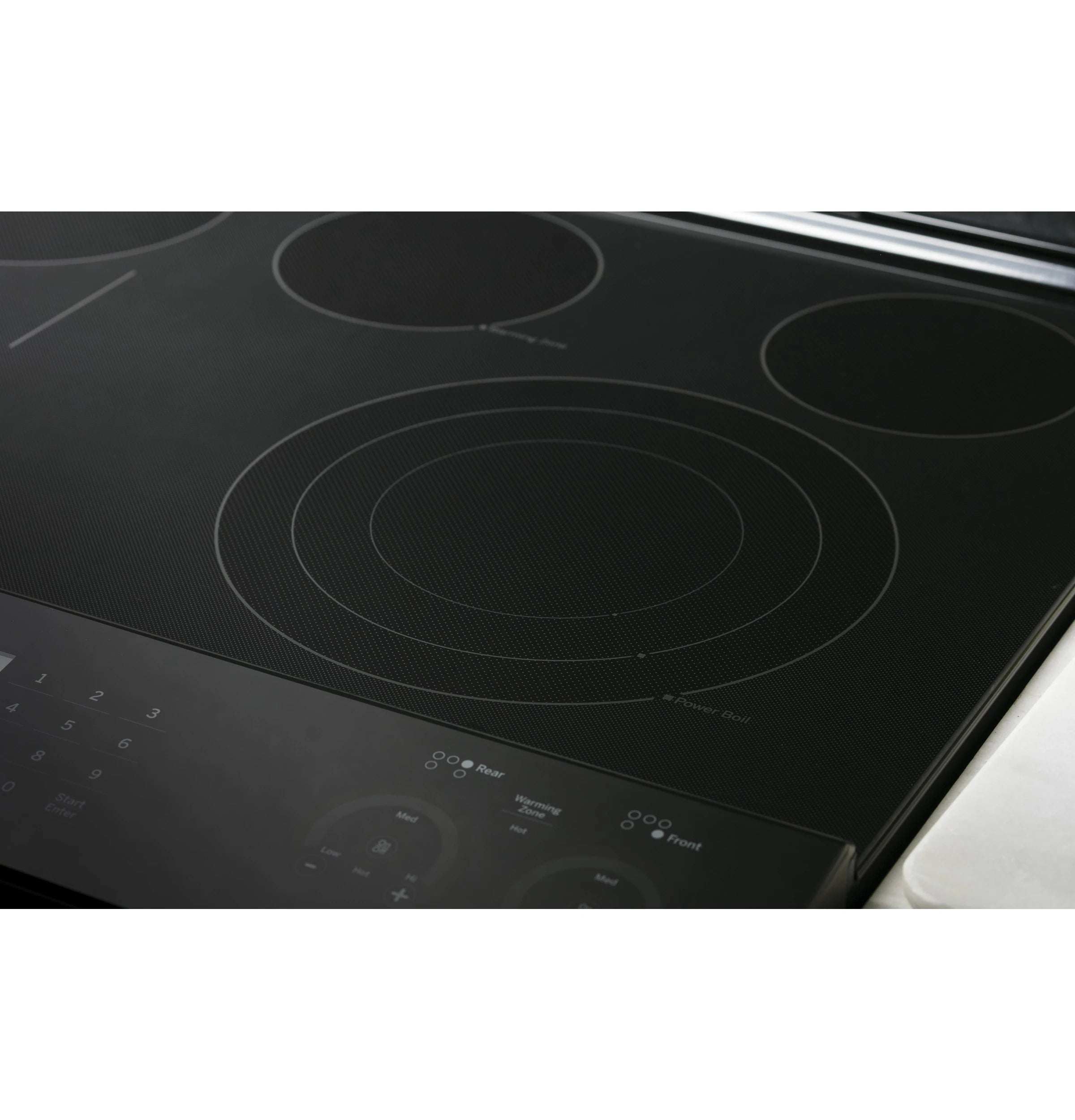 Profile 30-In Glass Top 5 Burners 4.4-Cu Ft / 2.2-Cu Ft Air Fry Convection Oven Slide-In Double Oven Electric Ran ( Finrprint Resistant Stainless Steel )