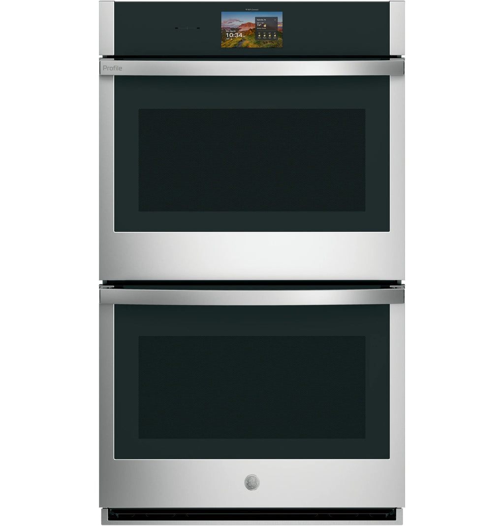 Profile 30 Inch Double Electric Wall Oven with Air Fry Self + Steam Cleaning ( Stainless Steel )