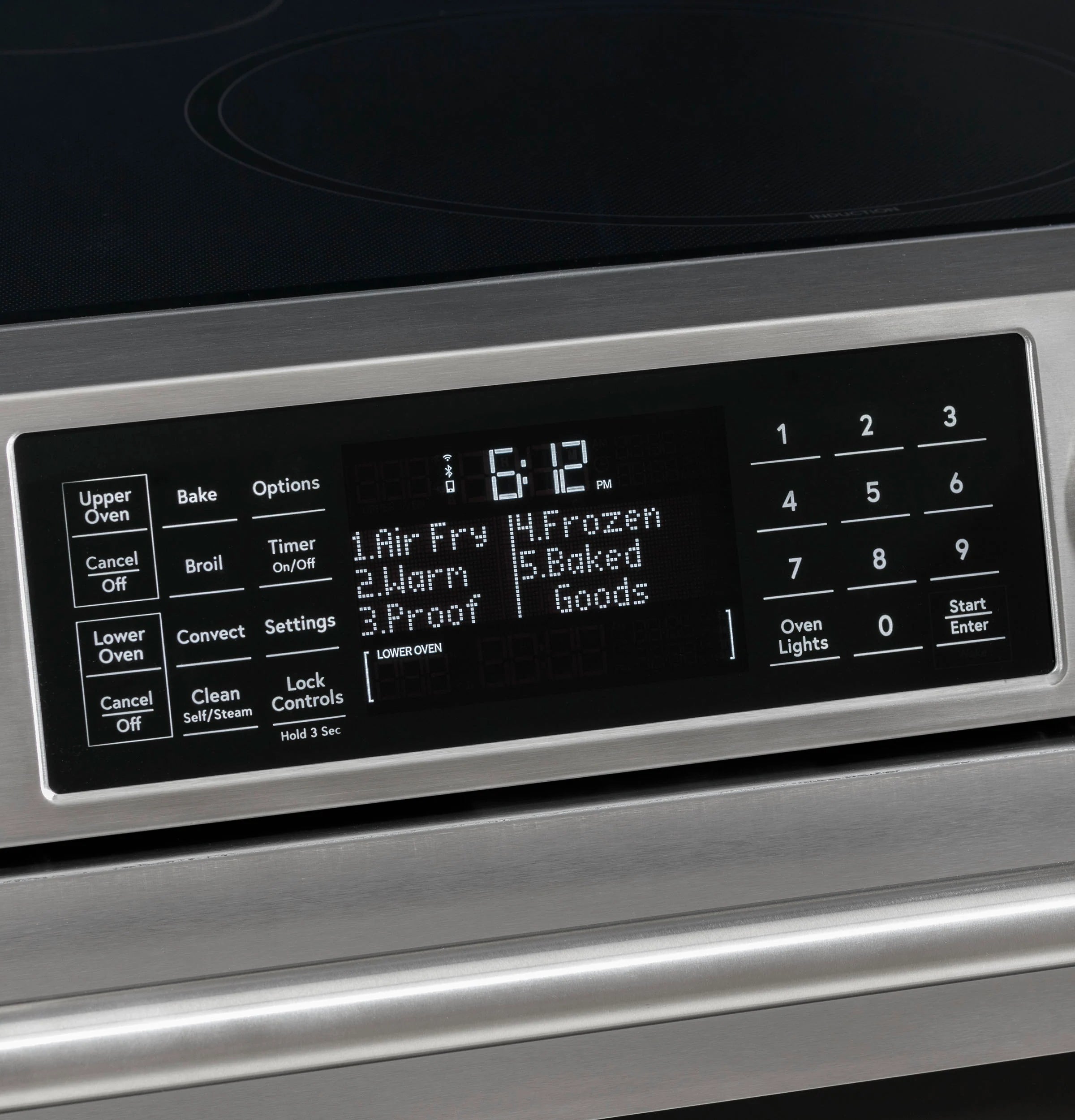 30-In 5 Burners 4.3-Cu Ft , 2.4-Cu Ft Air Fry Convection Oven Slide-In Double Induction Range ( Matte White with Brushed Bronze Handles )