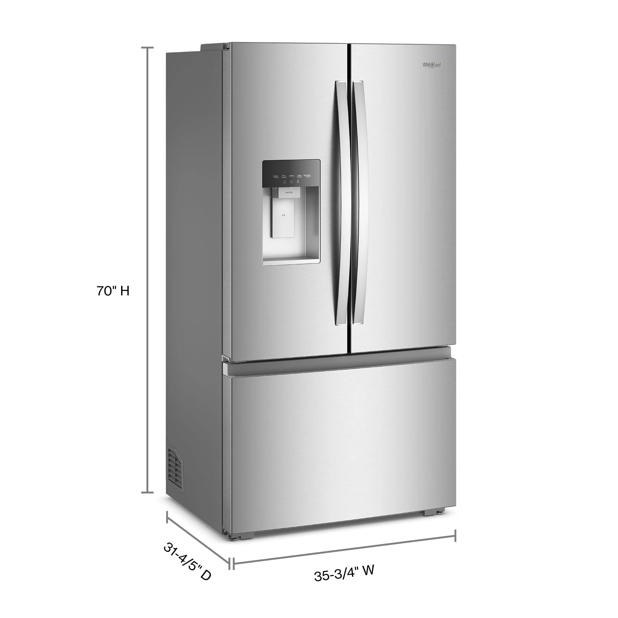 Counter-Depth 23.4-Cu Ft 36-In Wide French Door Refrigerator with Dual Ice Maker ( Fingerprint-Resistant Stainless Finish ) ENERGY STAR Certified