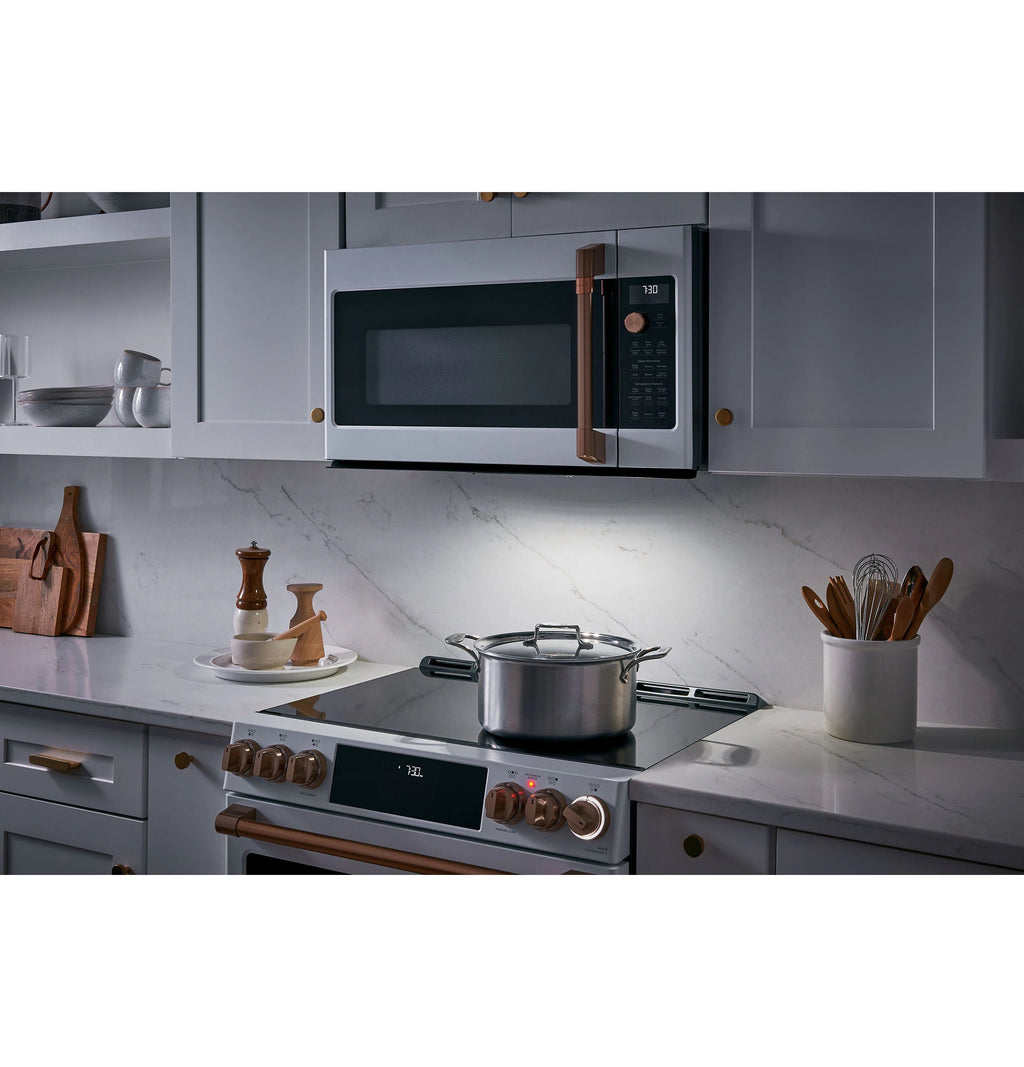30-In 6 Burners 4.3-Cu Ft / 2.4-Cu Ft Air Fry Convection Oven Slide-In Double Oven Gas Range ( Matte White with Brushed Bronze Handles )