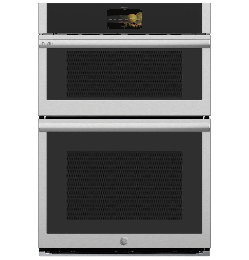 Profile 30 Inch Self + Steam Cleaning Air Fry Microwave Wall Oven Combo ( Stainless Steel )