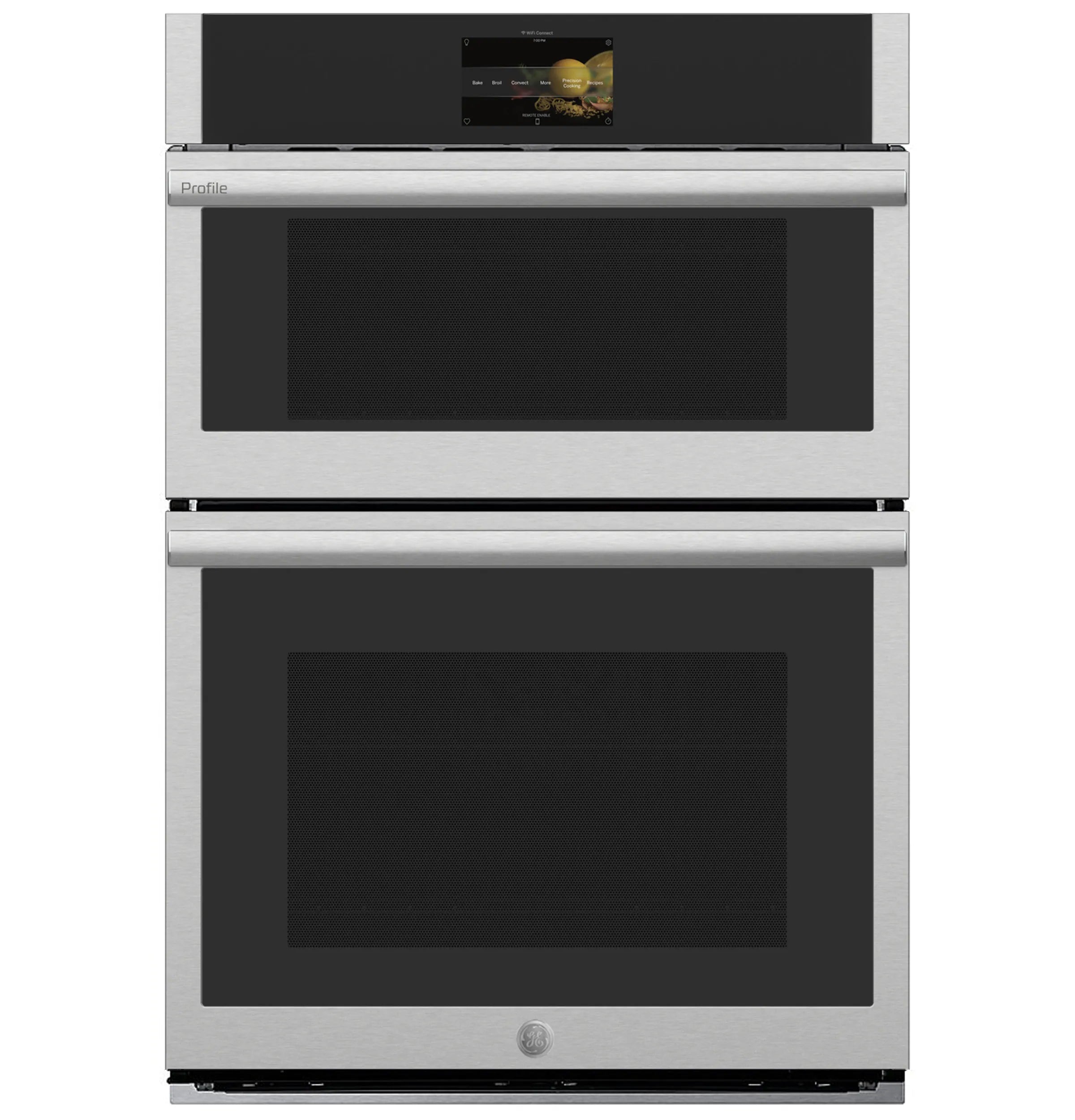 Profile 30 Inch Self + Steam Cleaning Air Fry Microwave Wall Oven Combo ( Stainless Steel )