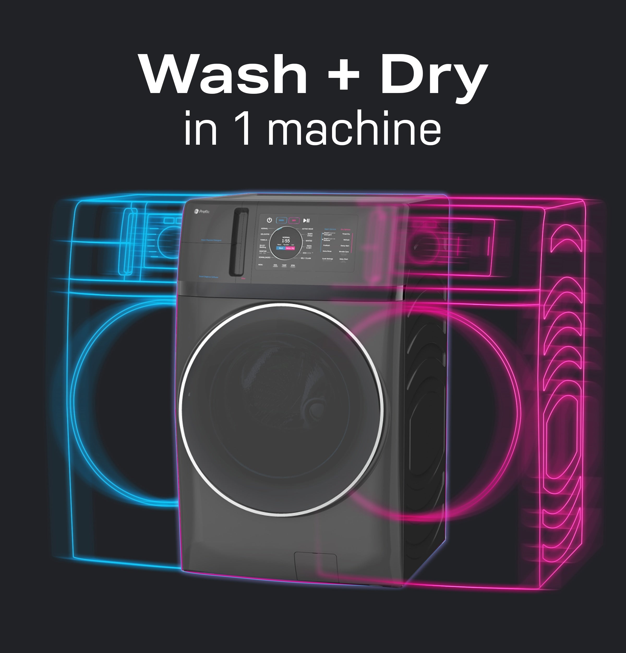 Profile Ultrafast Combo 4.8-Cu Ft Ventless All-In-One Washer Dryer Combo ( Carbon Graphite )