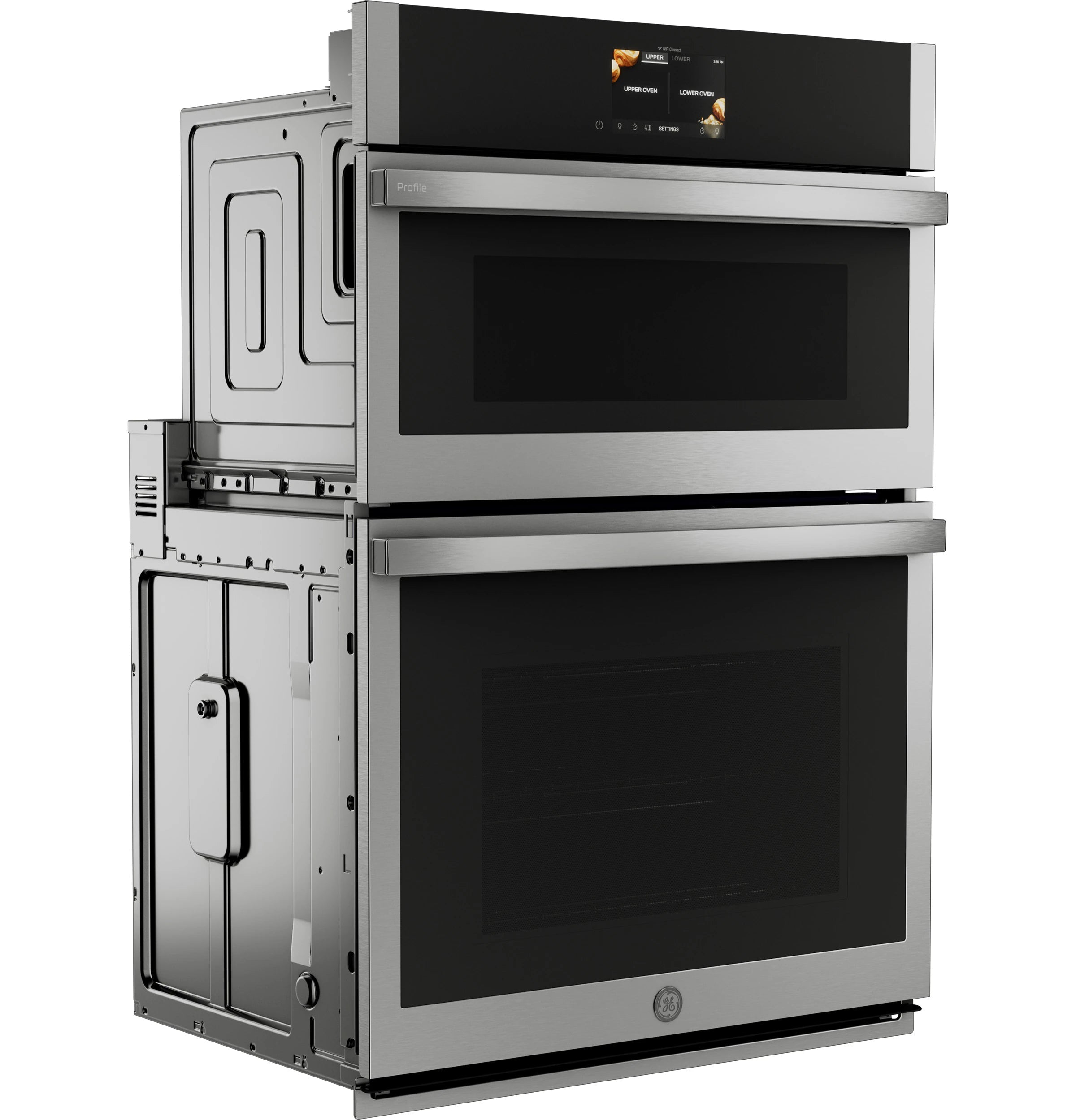 Profile 30 Inch Self + Steam Cleaning Air Fry Microwave Wall Oven Combo ( Stainless Steel )