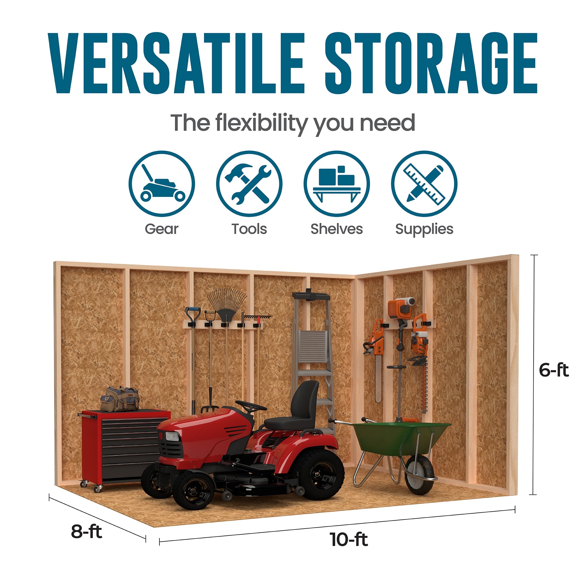 Midtown 8-Ft X 10-Ft Installed Wood Outdoor Storage Shed (Floor Included)