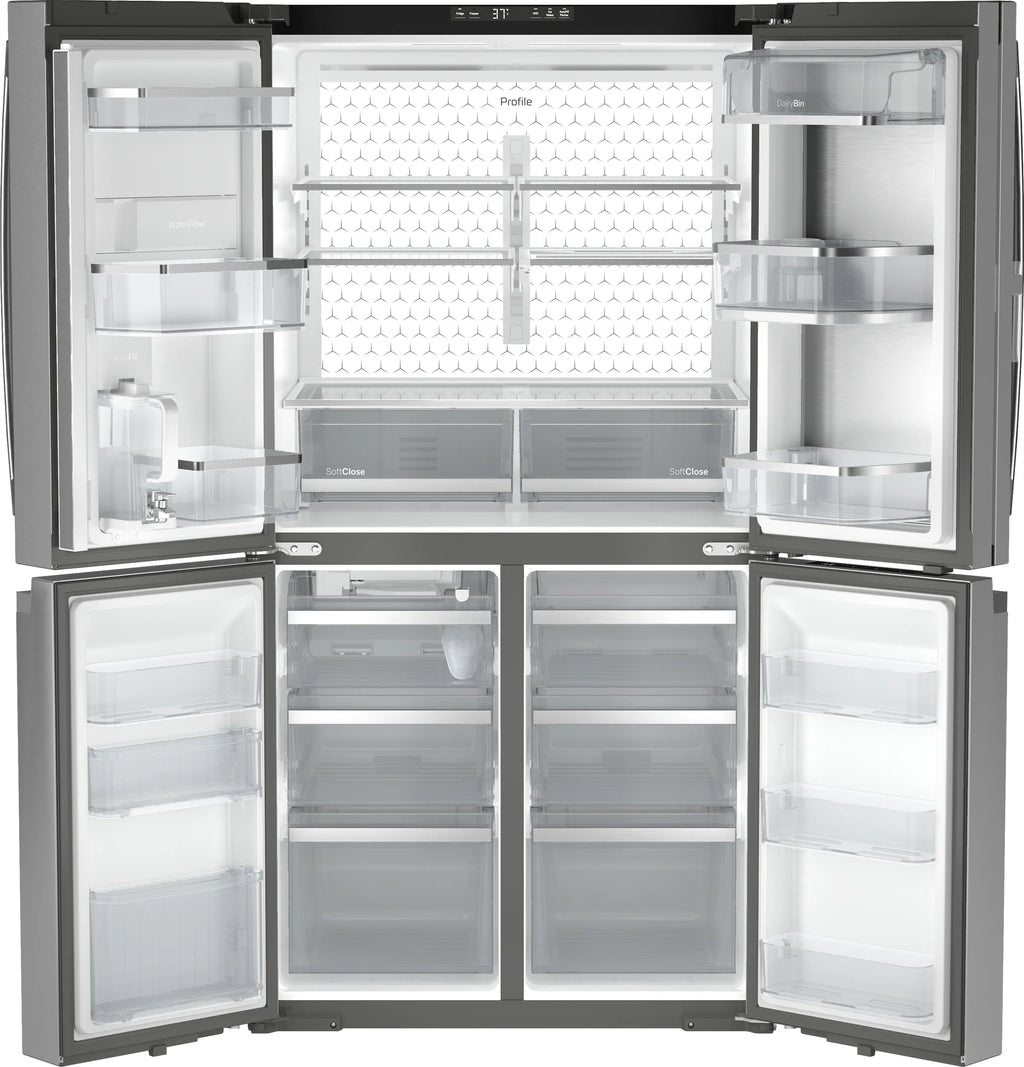 Profile Standard-Depth 28.3-Cu Ft 36-In Wide French Door Refrirator with Ice Maker ( Finrprint-Resistant Stainless Steel ) ENERGY STAR Certified