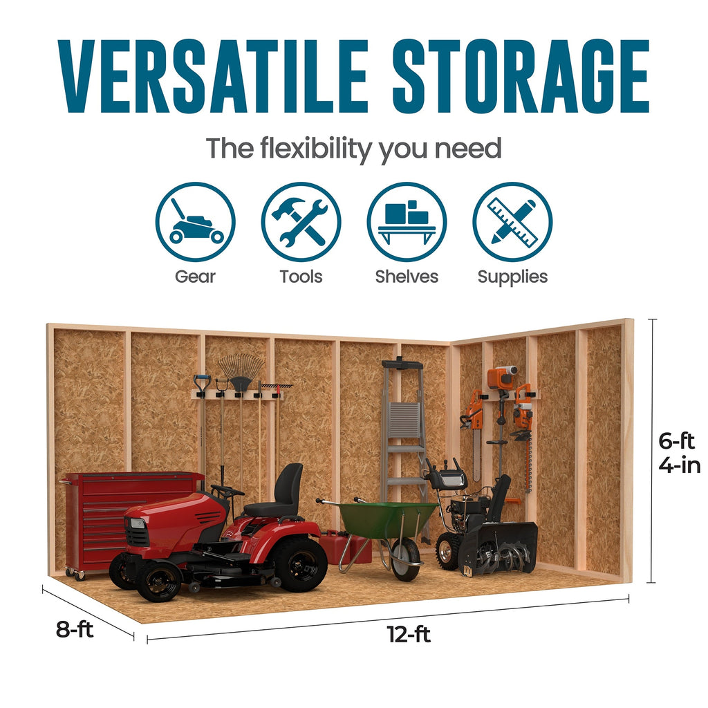 Coronado 12-Ft X 8-Ft Installed Wood Outdoor Storage Shed (Floor Included)
