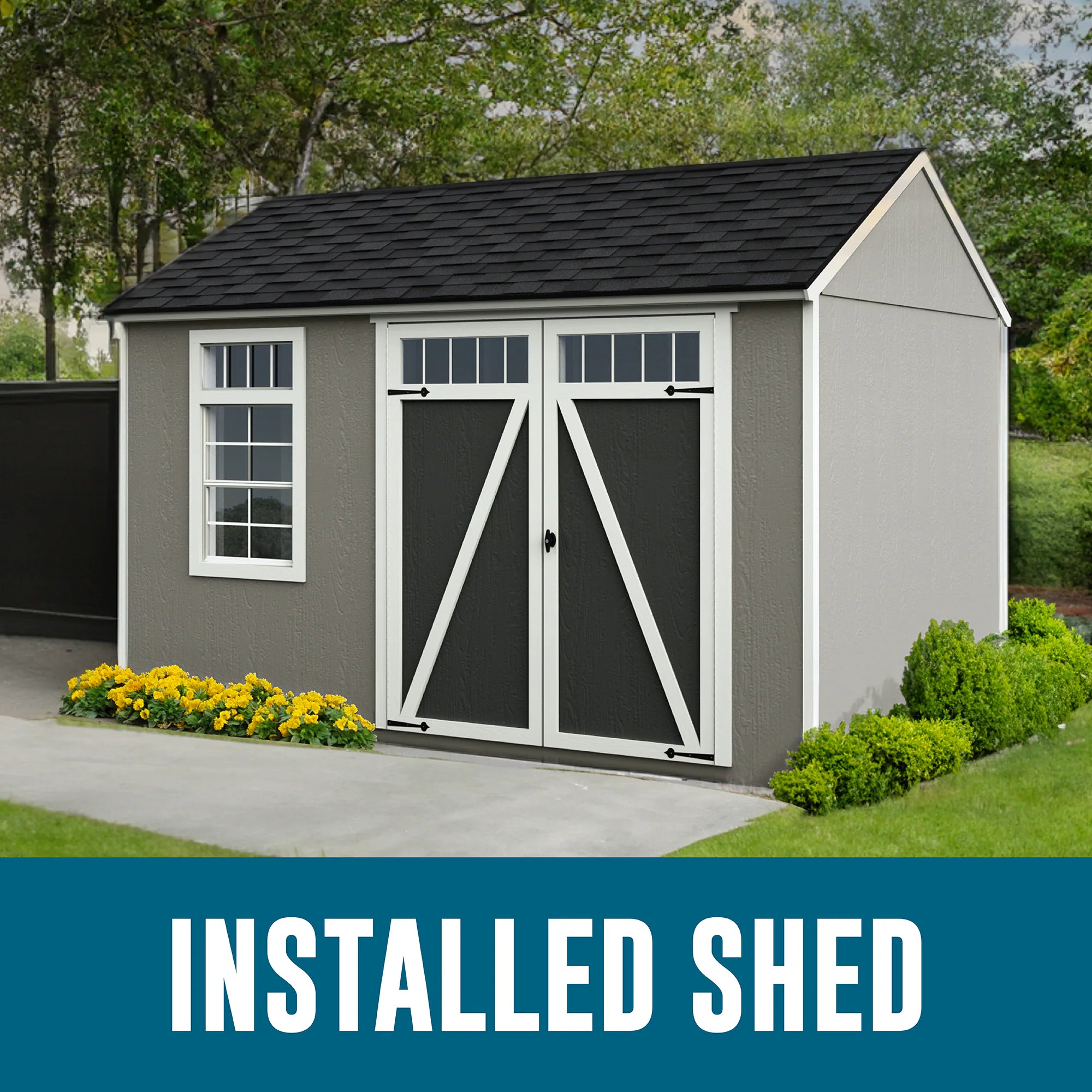 Coronado 12-Ft X 8-Ft Installed Wood Outdoor Storage Shed (Floor Included)