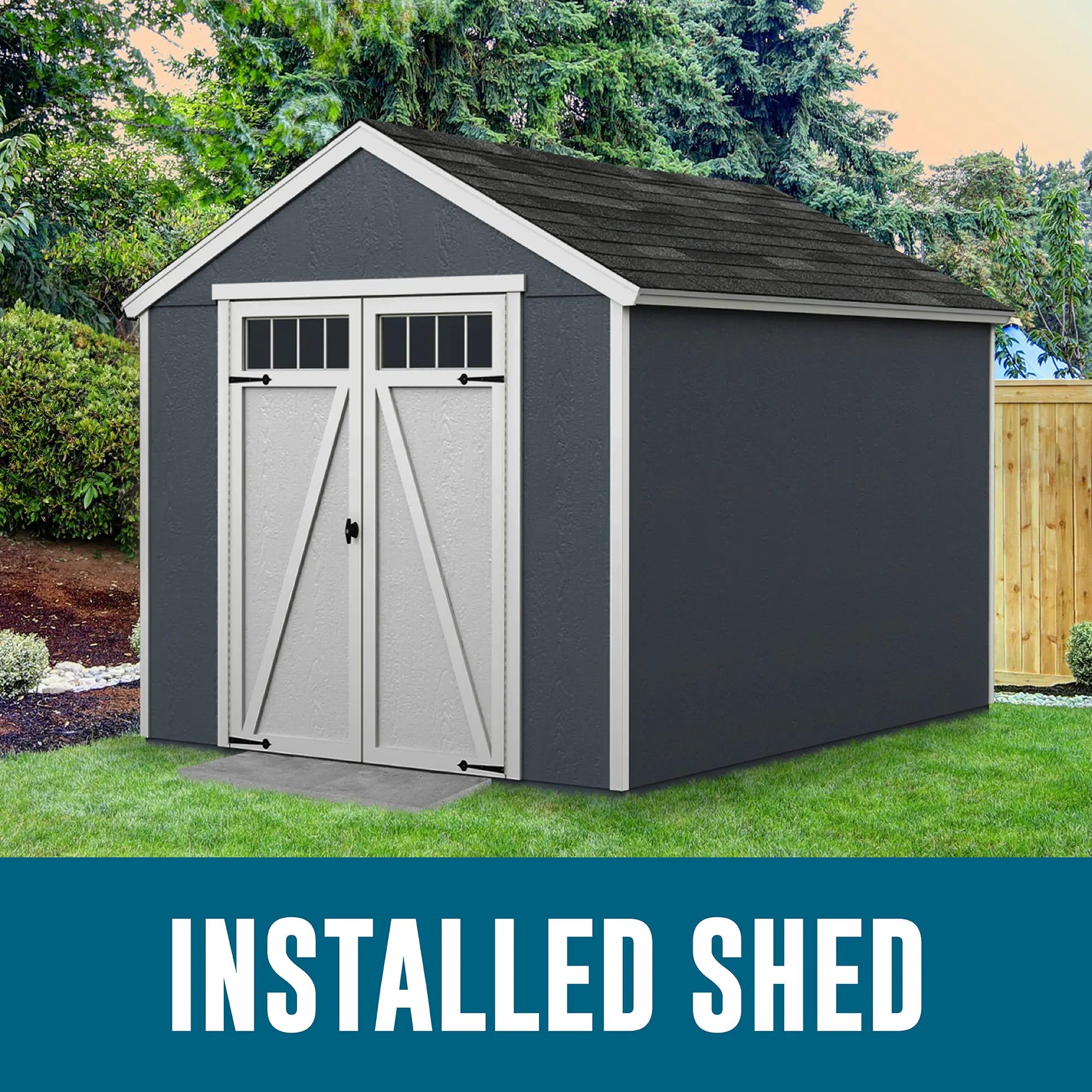 Midtown 8-Ft X 10-Ft Installed Wood Outdoor Storage Shed (Floor Included)