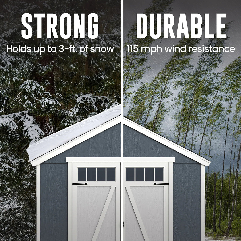 Midtown 8-Ft X 10-Ft Installed Wood Outdoor Storage Shed (Floor Included)
