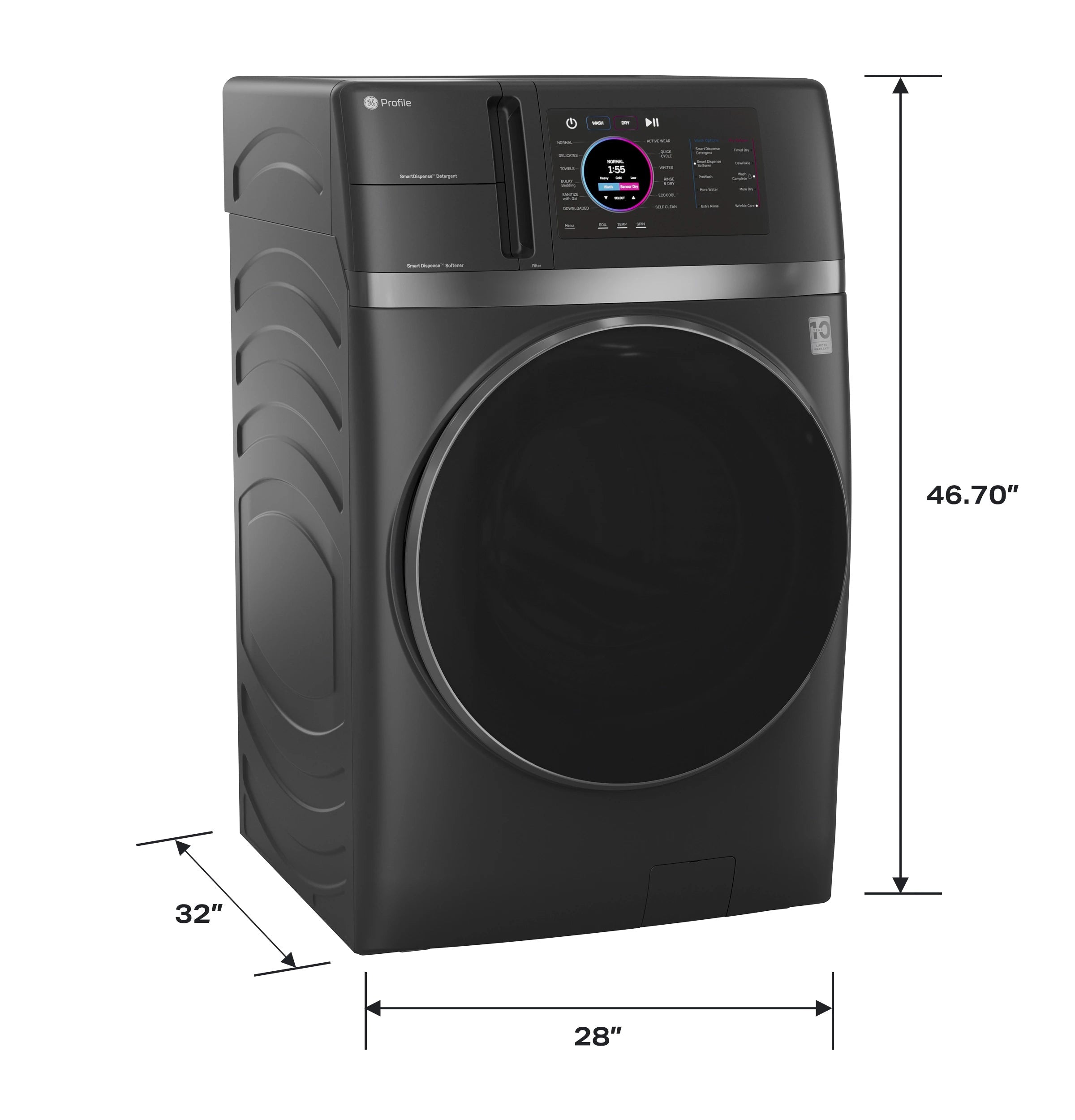 Profile Ultrafast Combo 4.8-Cu Ft Ventless All-In-One Washer Dryer Combo ( Carbon Graphite )