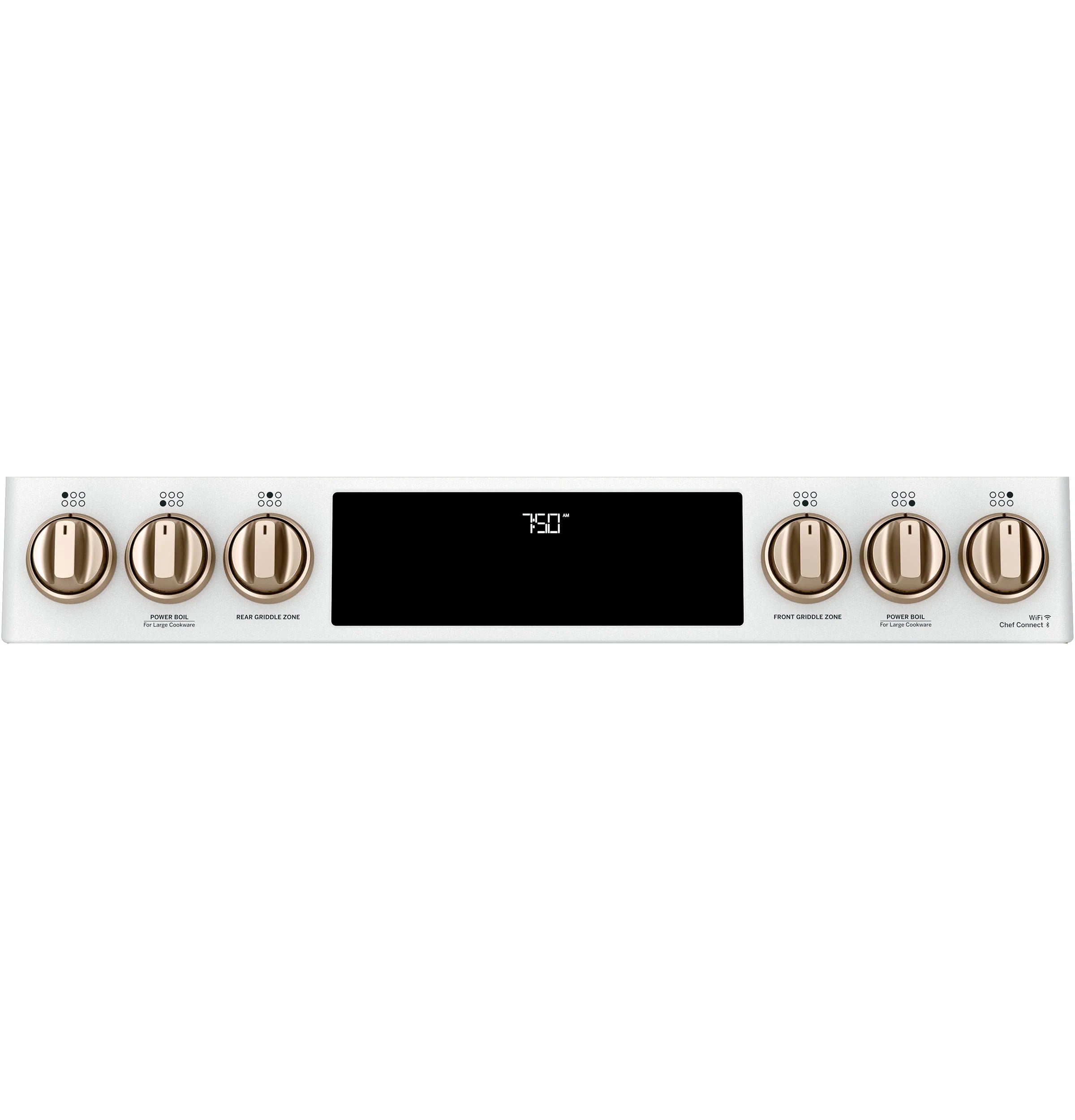 30-In 6 Burners 4.3-Cu Ft / 2.4-Cu Ft Air Fry Convection Oven Slide-In Double Oven Gas Range ( Matte White with Brushed Bronze Handles )