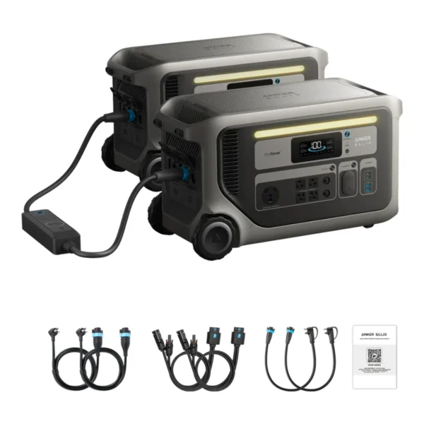 Anker SOLIX F3000 Portable Power Station 2-Pack, 6.1kWh