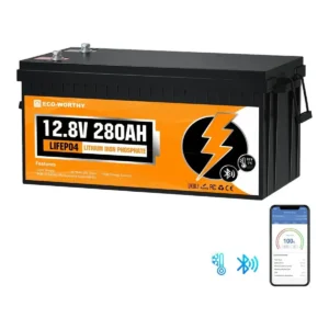 ECO-WORTHY 12V 280Ah LiFePO4 Battery with Bluetooth, 4-Pack