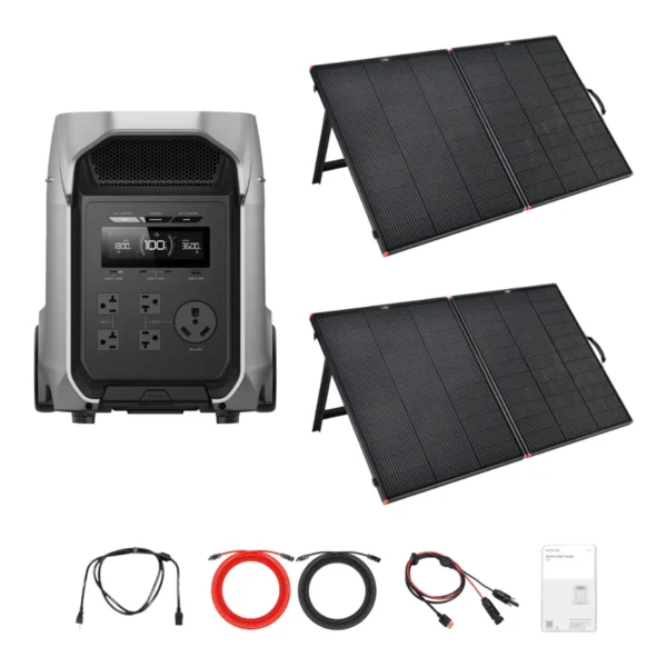 EcoFlow DELTA 3 Ultra Plus Solar Generator Kit, 200W Panels