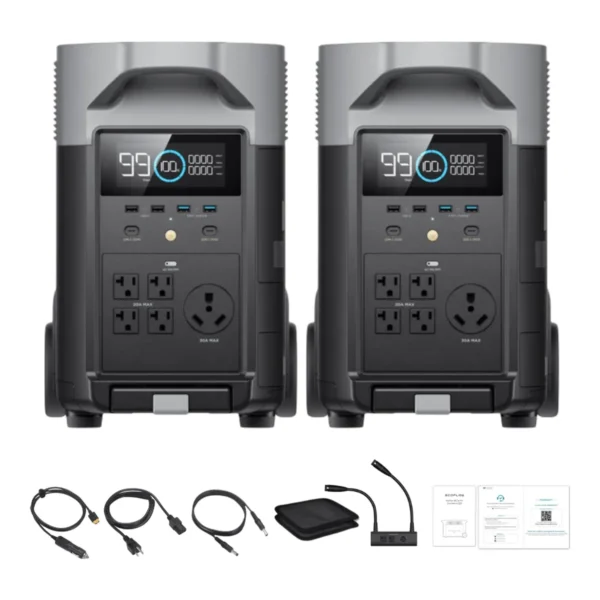 EcoFlow DELTA Pro x2 + Double Voltage Hub, 7.2kWh 240V