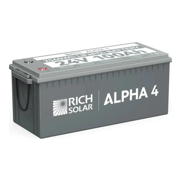 Rich Solar ALPHA 4 24V 100Ah Heated LiFePO4, Bluetooth