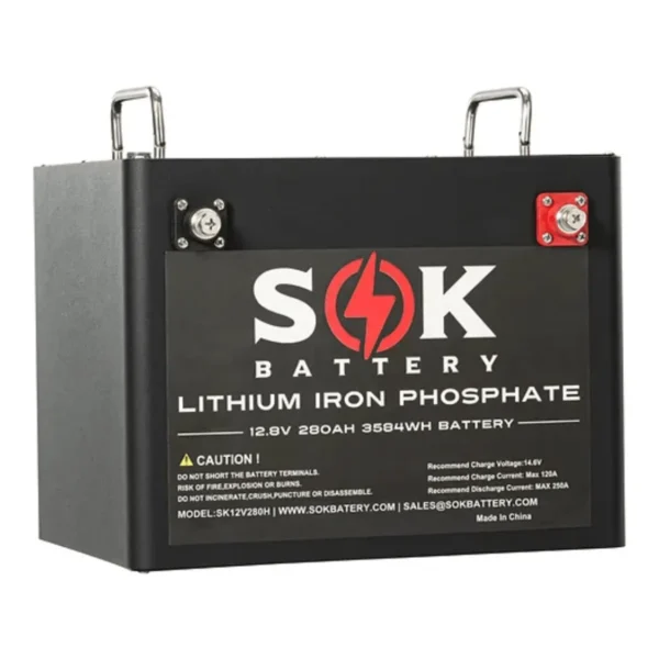 SOK 12V 280Ah LiFePO4 Battery, Heated with Bluetooth - view 2