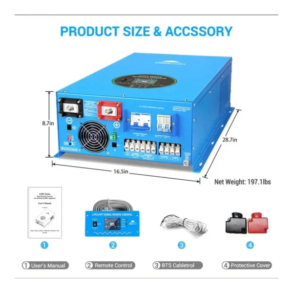 SunGoldPower 18000W 48V Split Phase Inverter Charger - view 2
