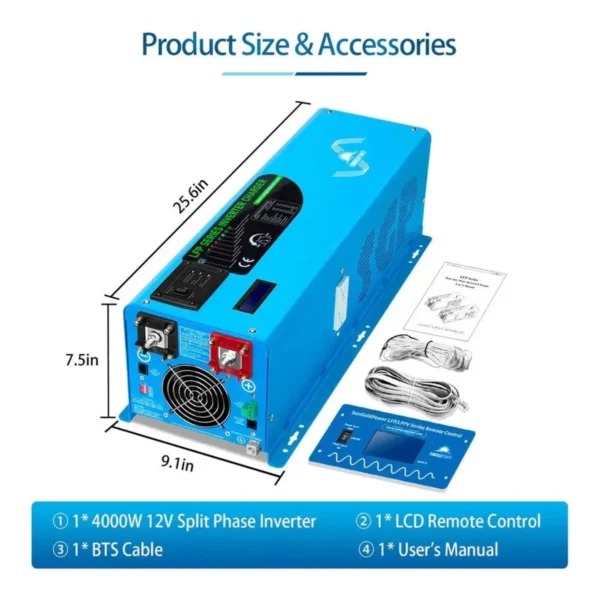 SunGoldPower 4000W 12V Split Phase Inverter Charger - view 4