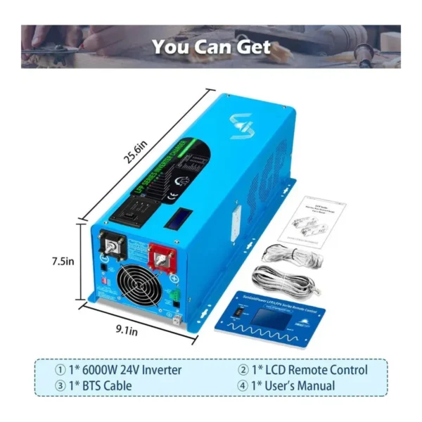 SunGoldPower 6000W 24V Split Phase Inverter Charger - view 3 SunGoldPower 6000W 24V Split Phase Inverter Charger - view 3